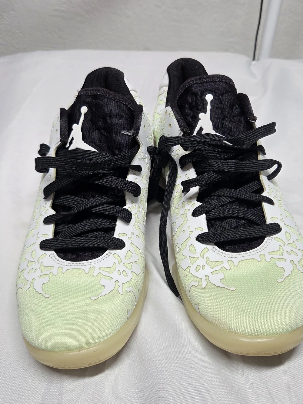 Jordan Women's Sneakers in Black and Light Green